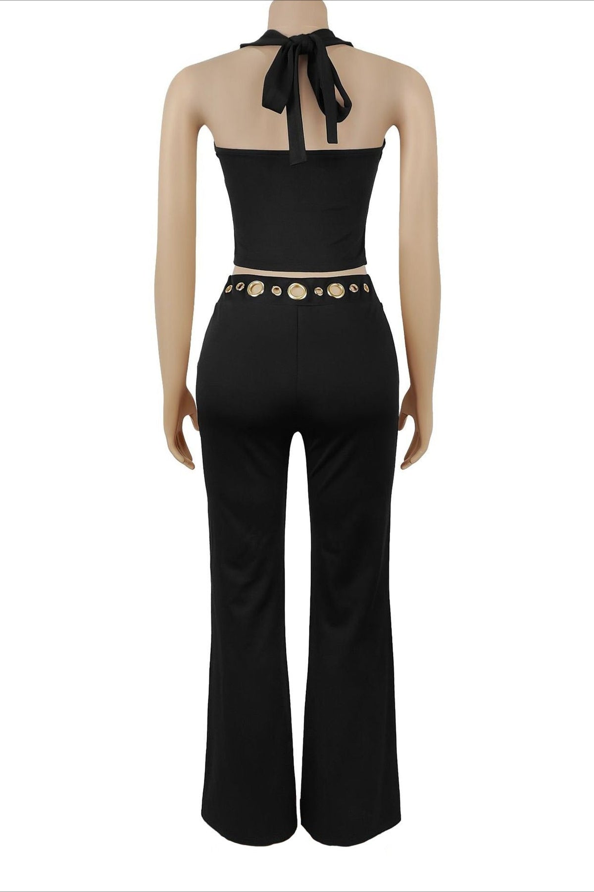 Grommet Halter Neck Two Piece Set Lavish Daily