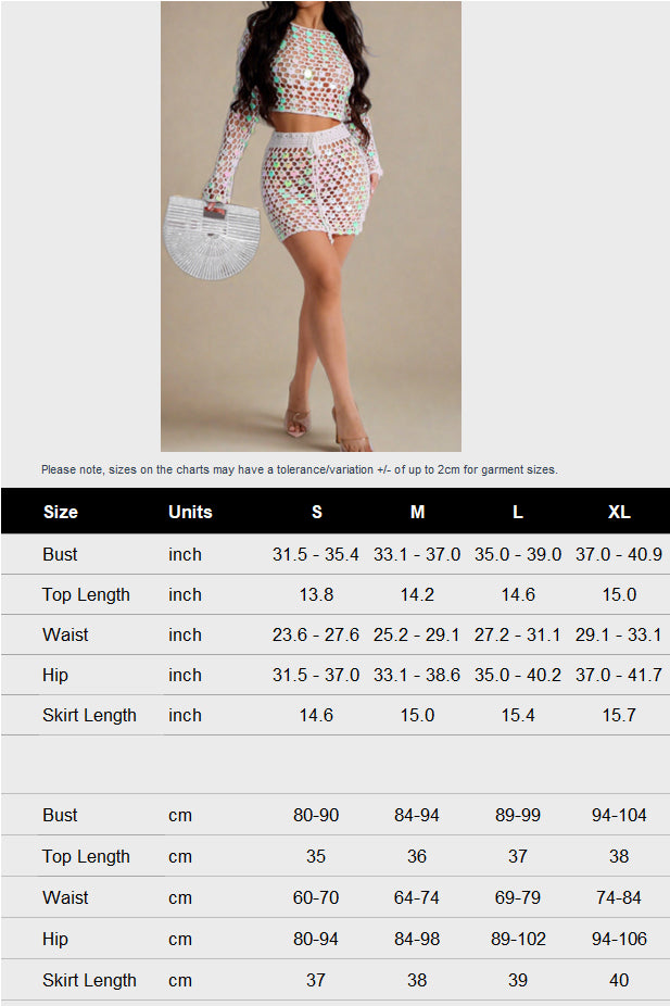 Sequins knitted Beach Skirt Sets Lavish Daily