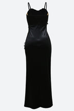 Beading Applique High Slit Sequin Dress Lavish Daily