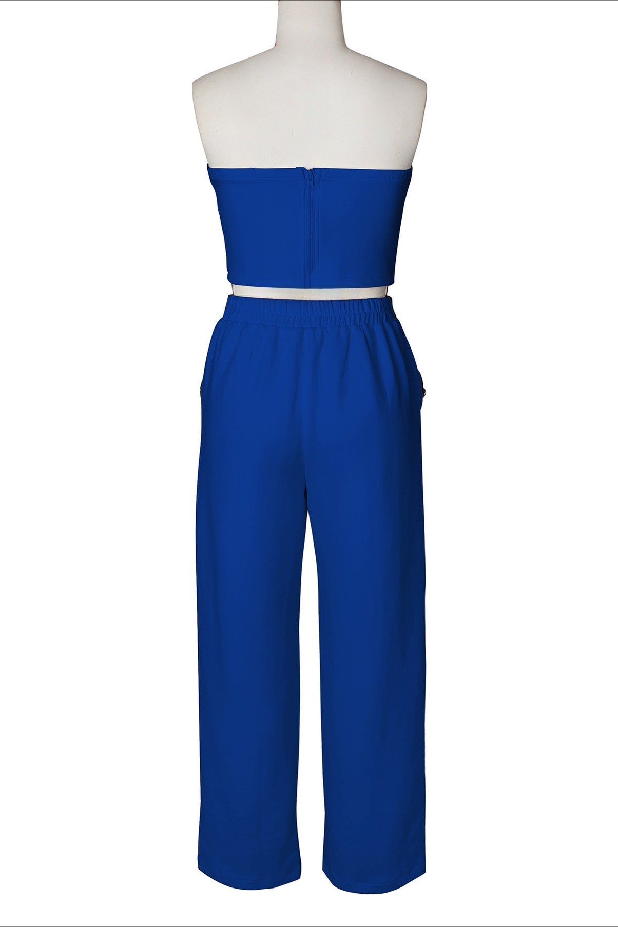 Wide-Leg Pant Suit with Wrap Detail Top Lavish Daily