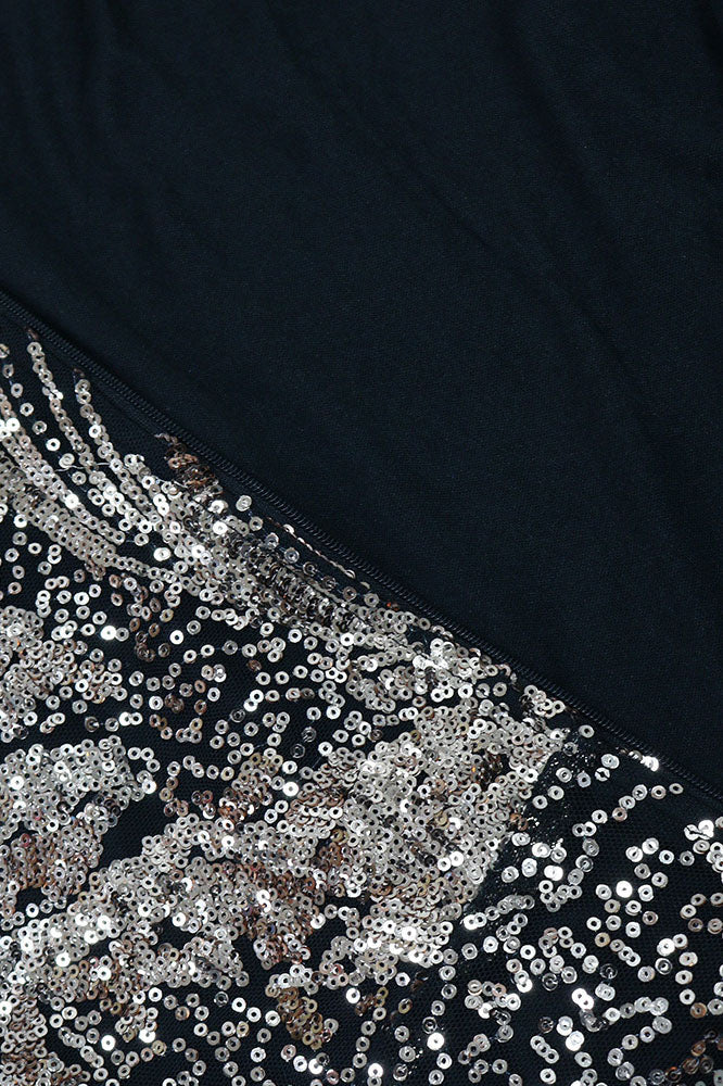 Sequin Lantern Sleeve Party Jumpsuit Lavish Daily