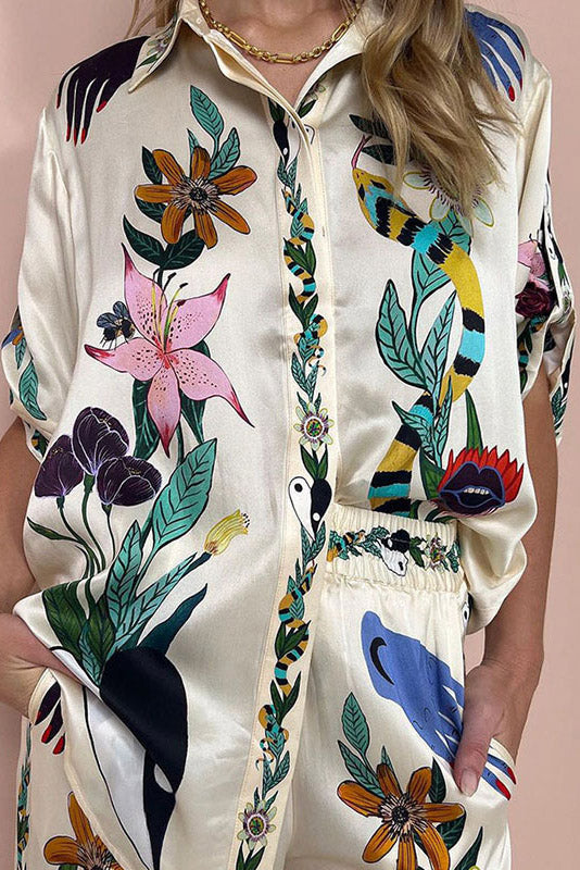 Printed Shirt and Pant Set Lavish Daily