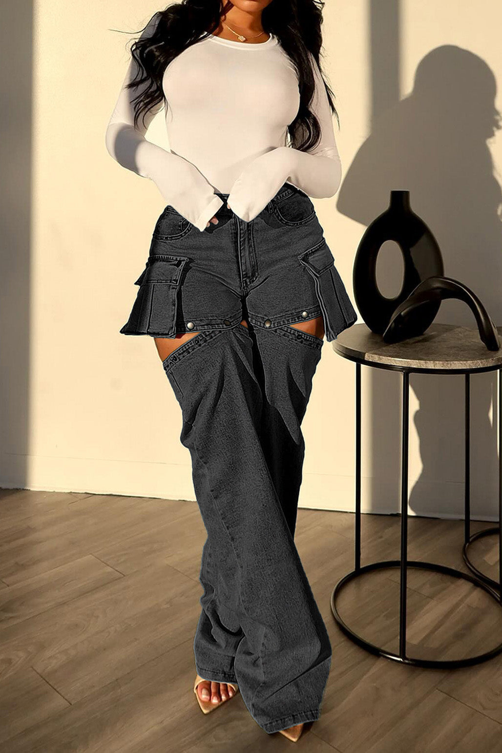 Switch-Up Denim Convertible Cargo Set Lavish Daily