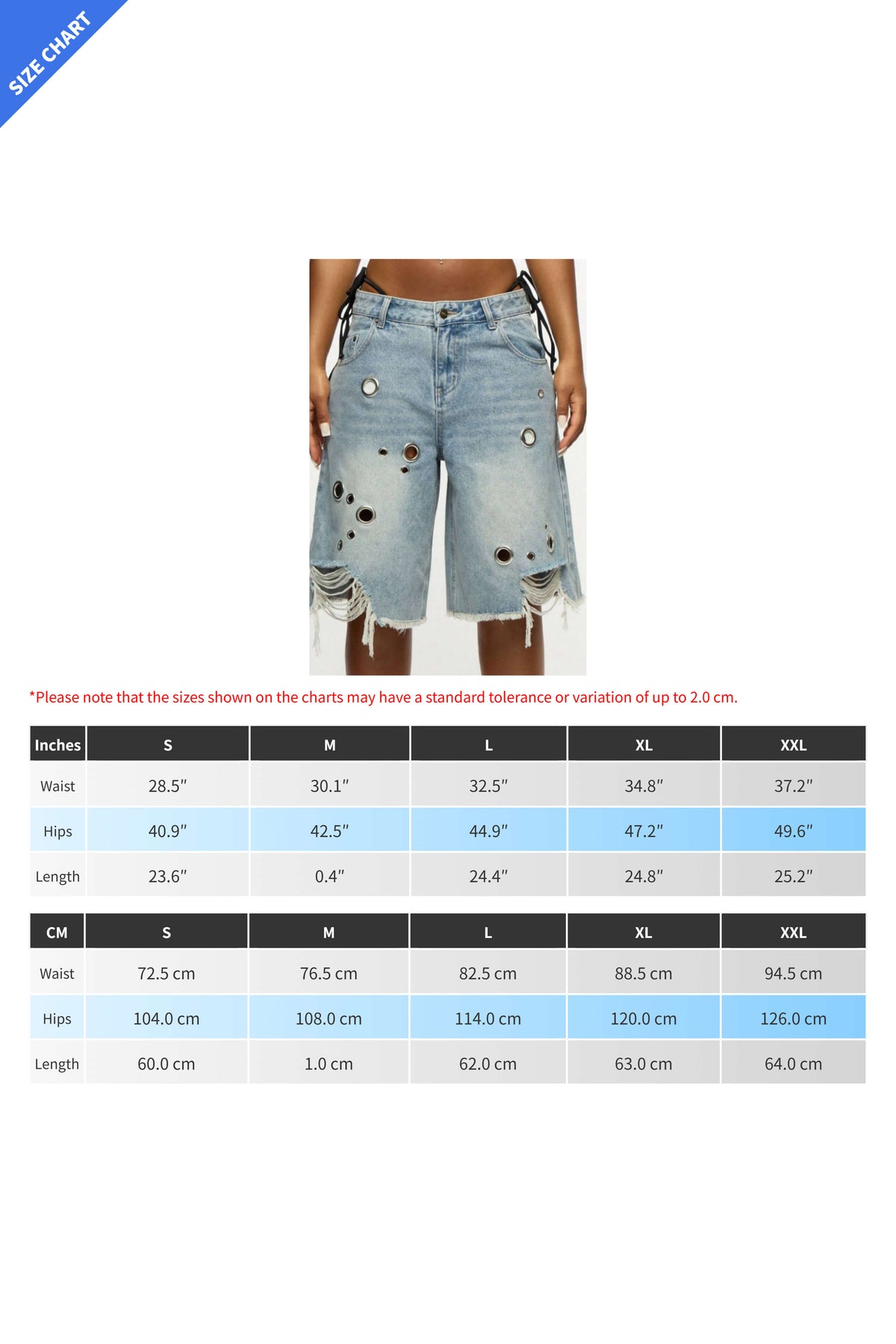 Oversized Grommet Distressed Long Shorts Lavish Daily