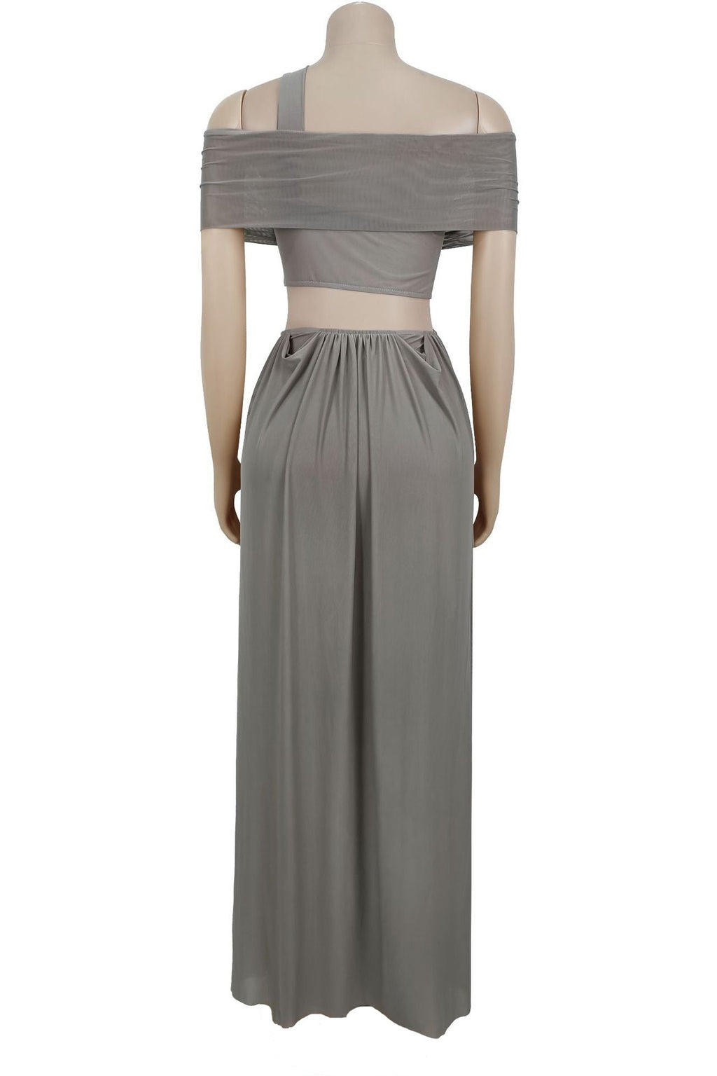 Off-Shoulder Cutout Maxi Dress Lavish Daily