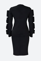 Ruffle Hem Solid Color Bodycon Dress Lavish Daily