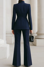 Single Button Blazer and Pants Set Lavish Daily