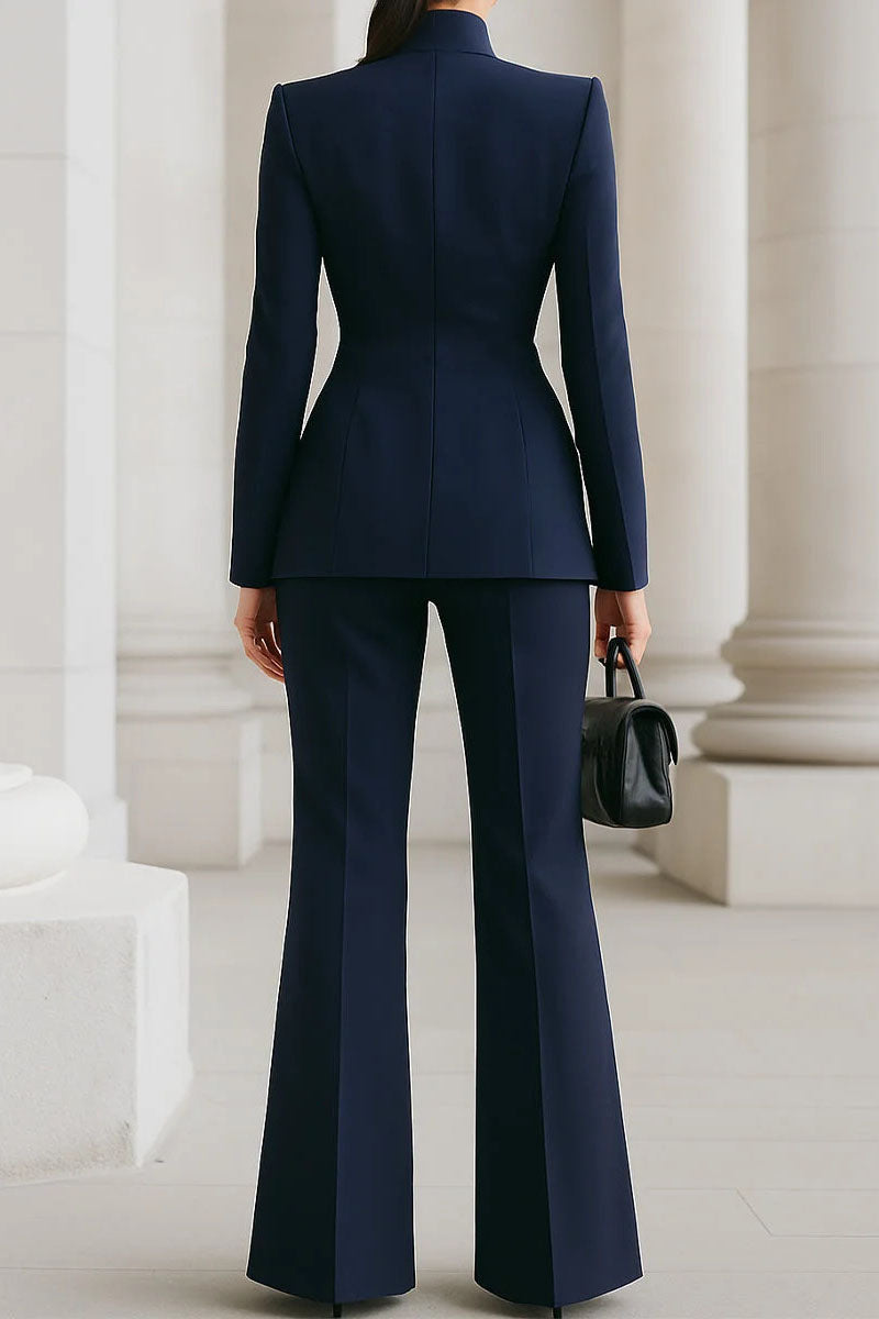 Single Button Blazer and Pants Set Lavish Daily