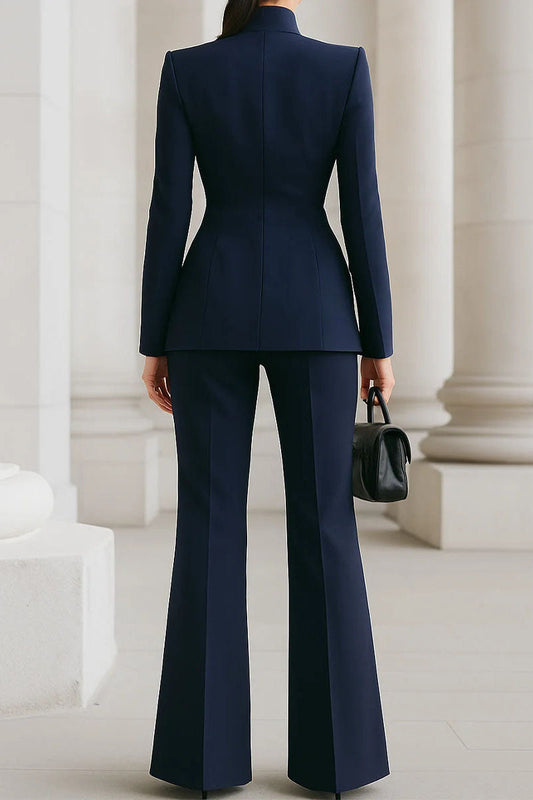 Single Button Blazer and Pants Set Lavish Daily
