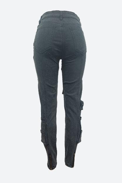 Patch-Pockets Skinny Jeans Lavish Daily