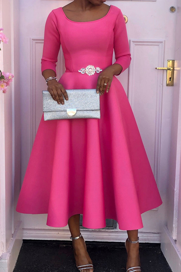 Elegant Solid Color A-Line Evening Dress Lavish Daily