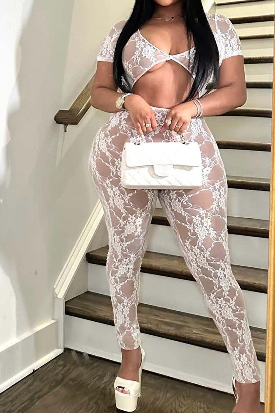 Mesh Jumpsuit Lavish Daily