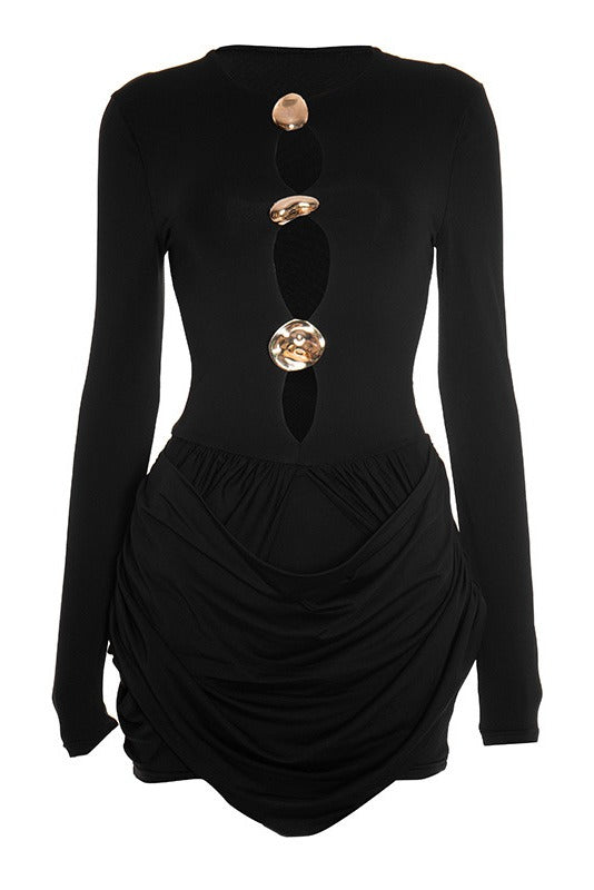 Cutout Ruched Mini Dress LavishDaily