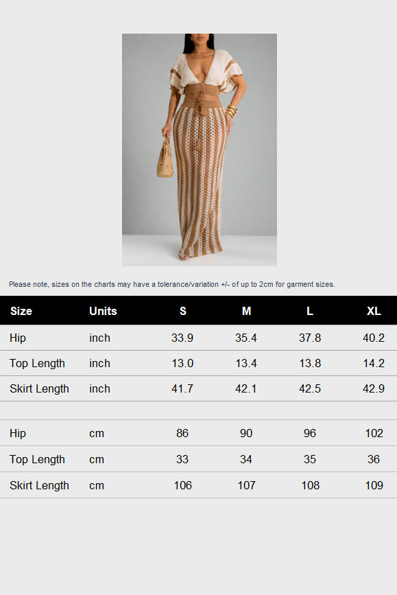 Stripe Knit Skirt Set Lavish Daily