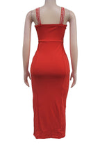 Rhinestone Cami Midi Dress Lavish Daily
