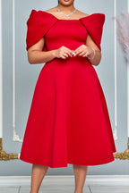 Off-Shoulder Ruffle Fit & Flare Midi Dress Lavish Daily