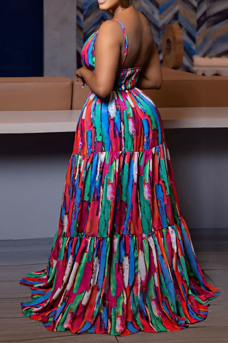 Sexy Backless Print Cami Dress Lavish Daily