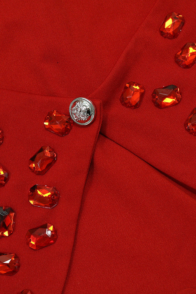 V-Neck Rhinestone Jumpsuit Lavish Daily