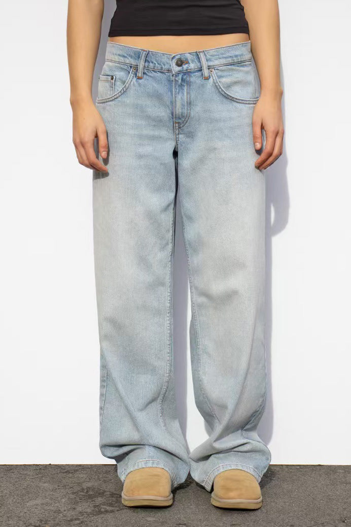 Vintage High Waist Loose Straight Wide Jeans Lavish Daily