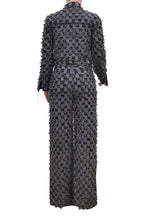 Checkered Denim Jacket & Pants Set Lavish Daily