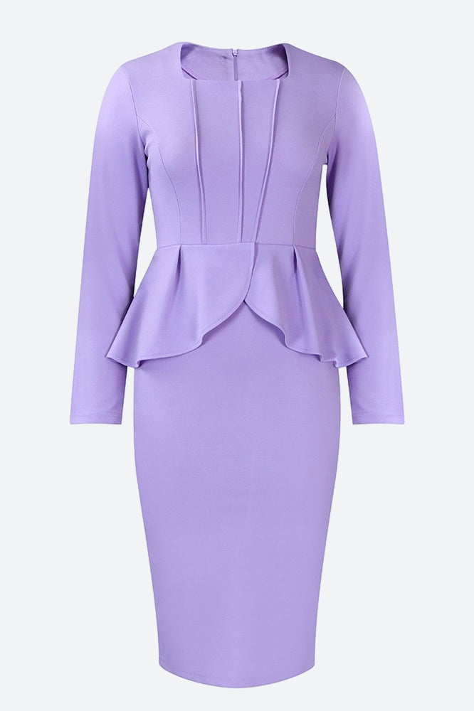 Structured Peplum Midi Dress Lavish Daily