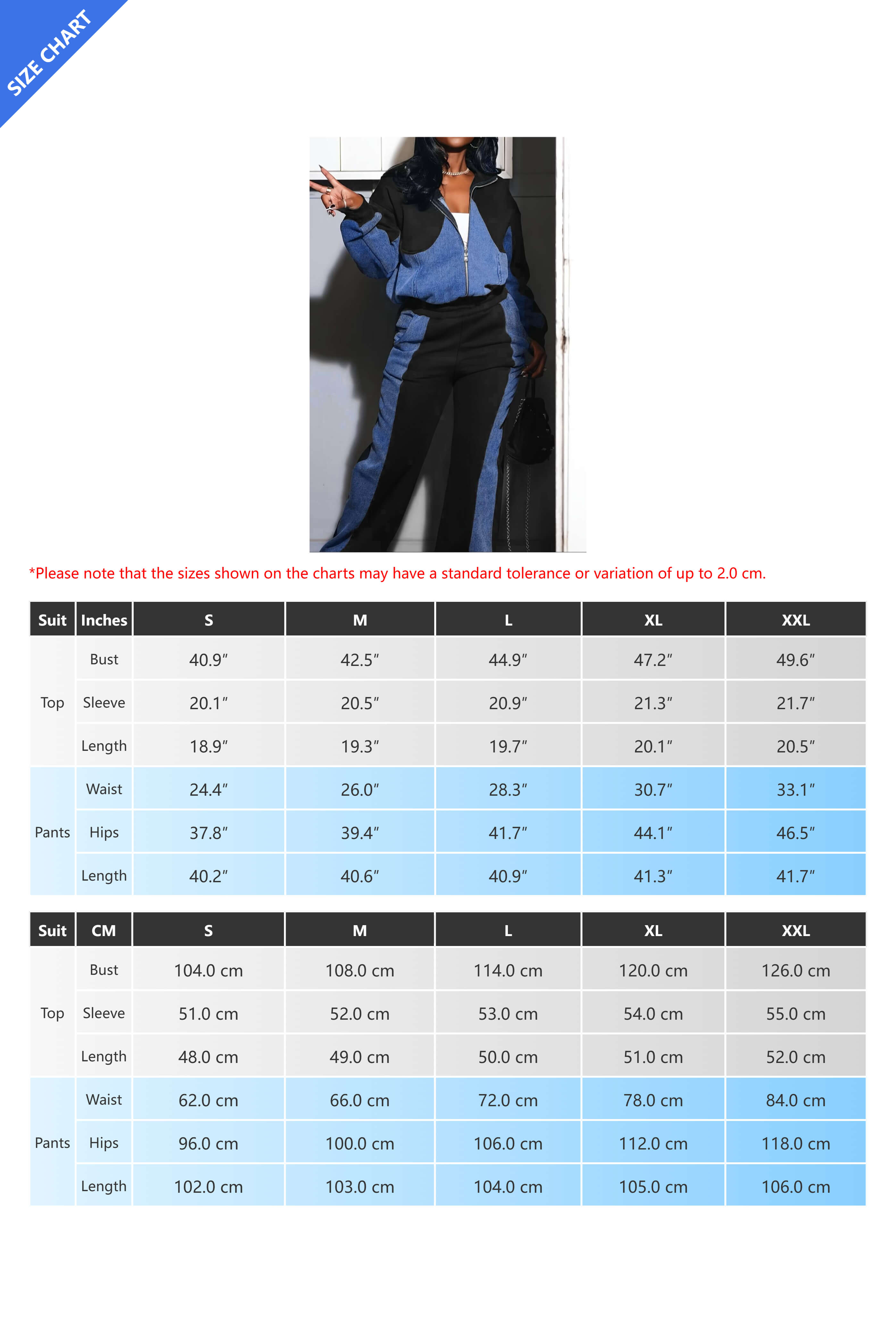 Denim Patchwork Jacket & Long Pant Set Lavish Daily