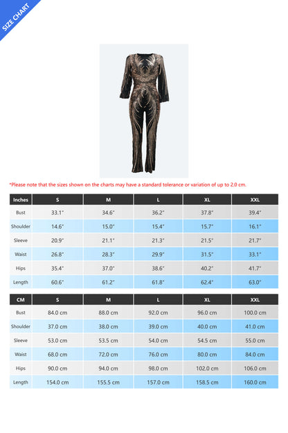 Sequin Lantern Sleeve Party Jumpsuit Lavish Daily