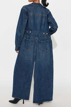 Long Sleeve Denim Trench Cardigan LavishDaily