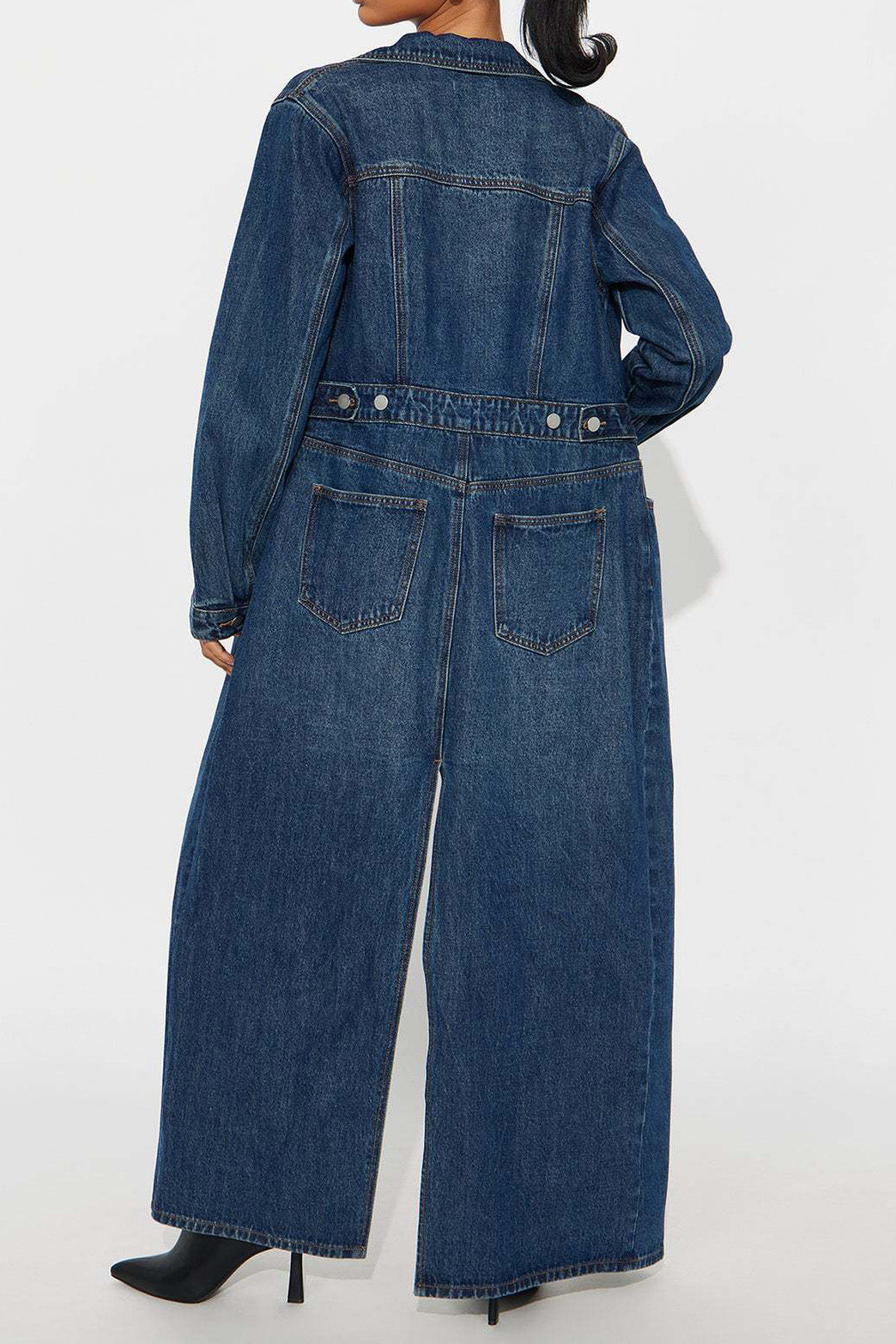 Long Sleeve Denim Trench Cardigan LavishDaily