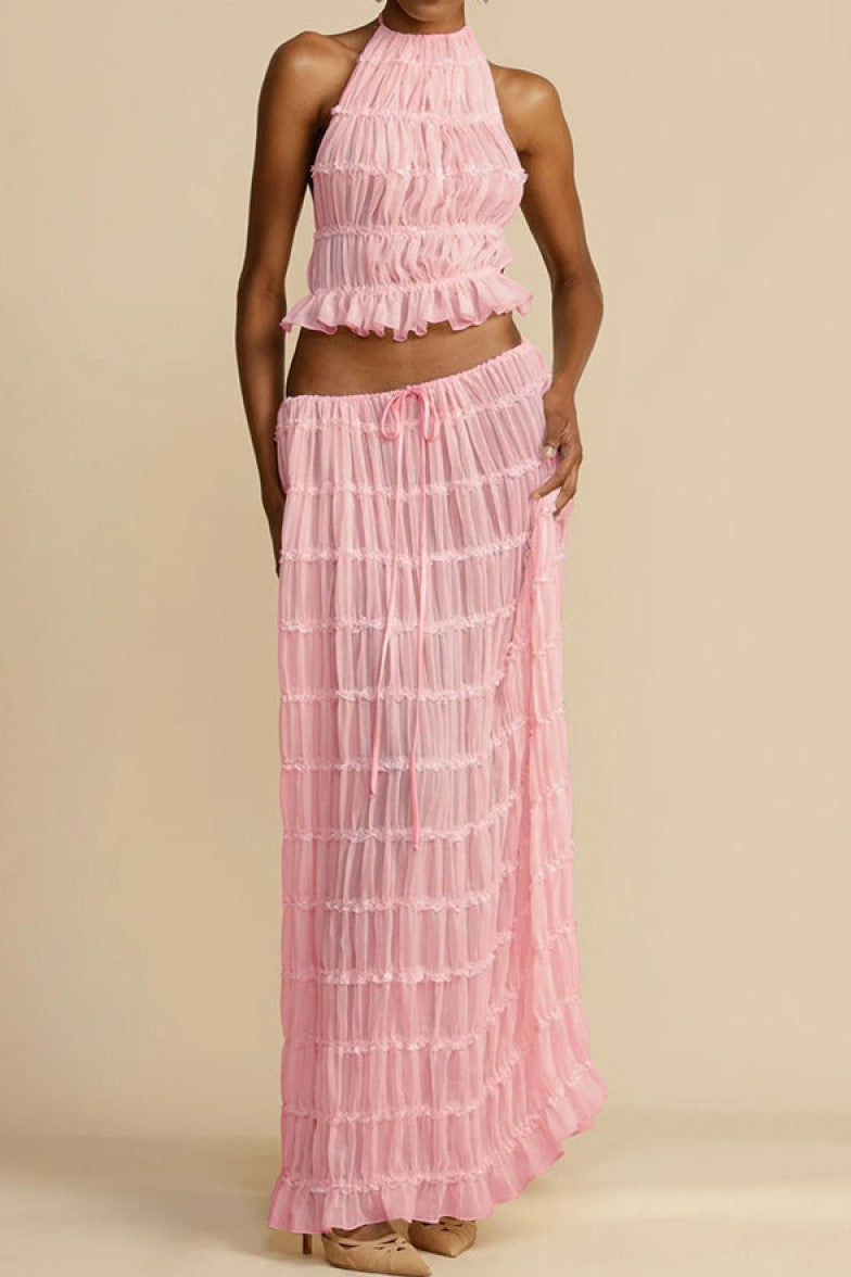 Summer Backless Ruched Dress Set Lavish Daily