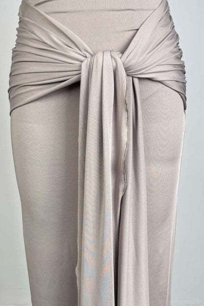 Draped Knot-Front Ruched Maxi Dress Lavish Daily