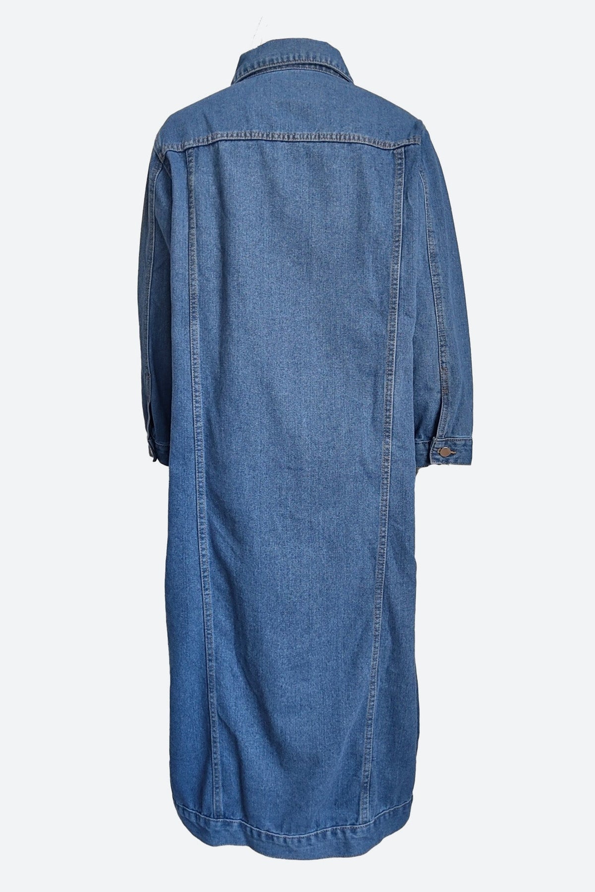 Blue Long Sleeve Denim Duster Jacket Lavish Daily