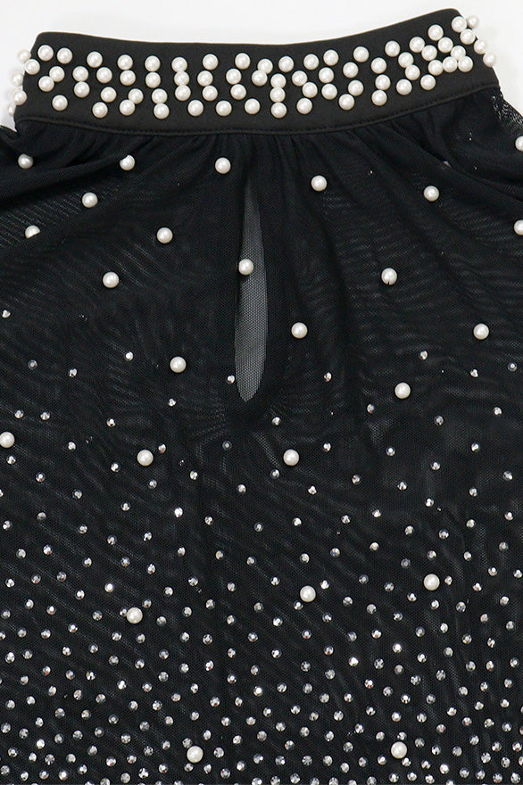 Beaded O Neck Solid Color Two Piece Set Lavish Daily