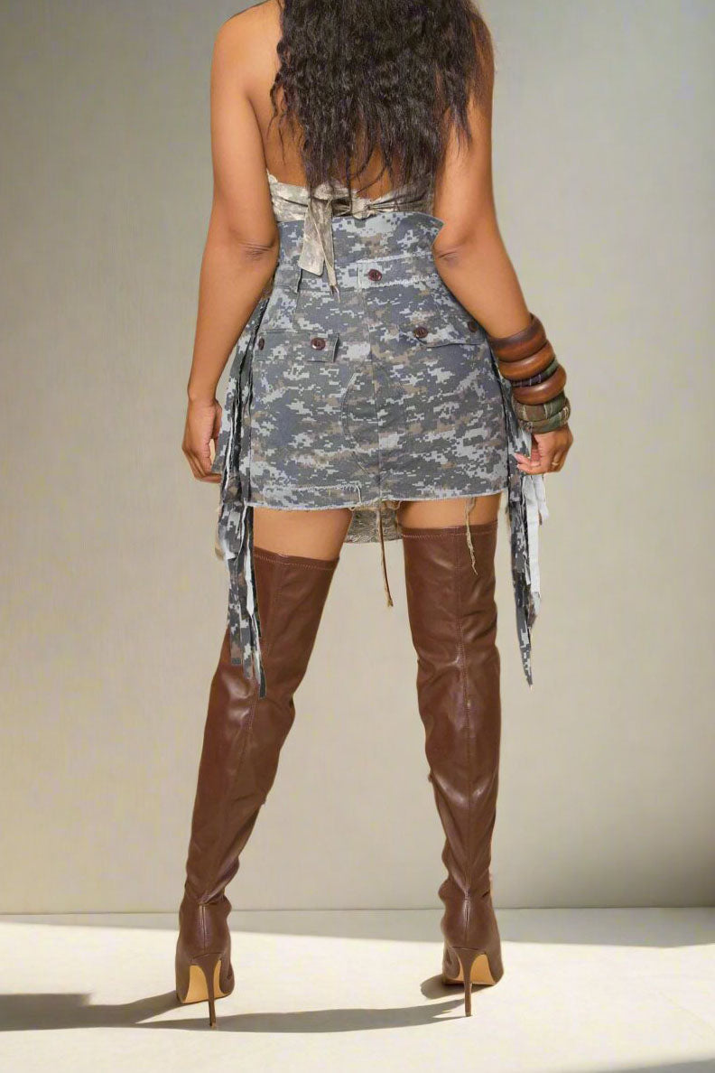 Camouflage Tassel Skirt Lavish Daily