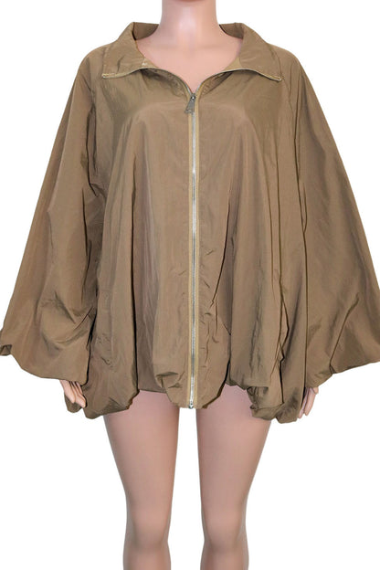 Oversized Zip-Up Bubble Jacket Lavish Daily