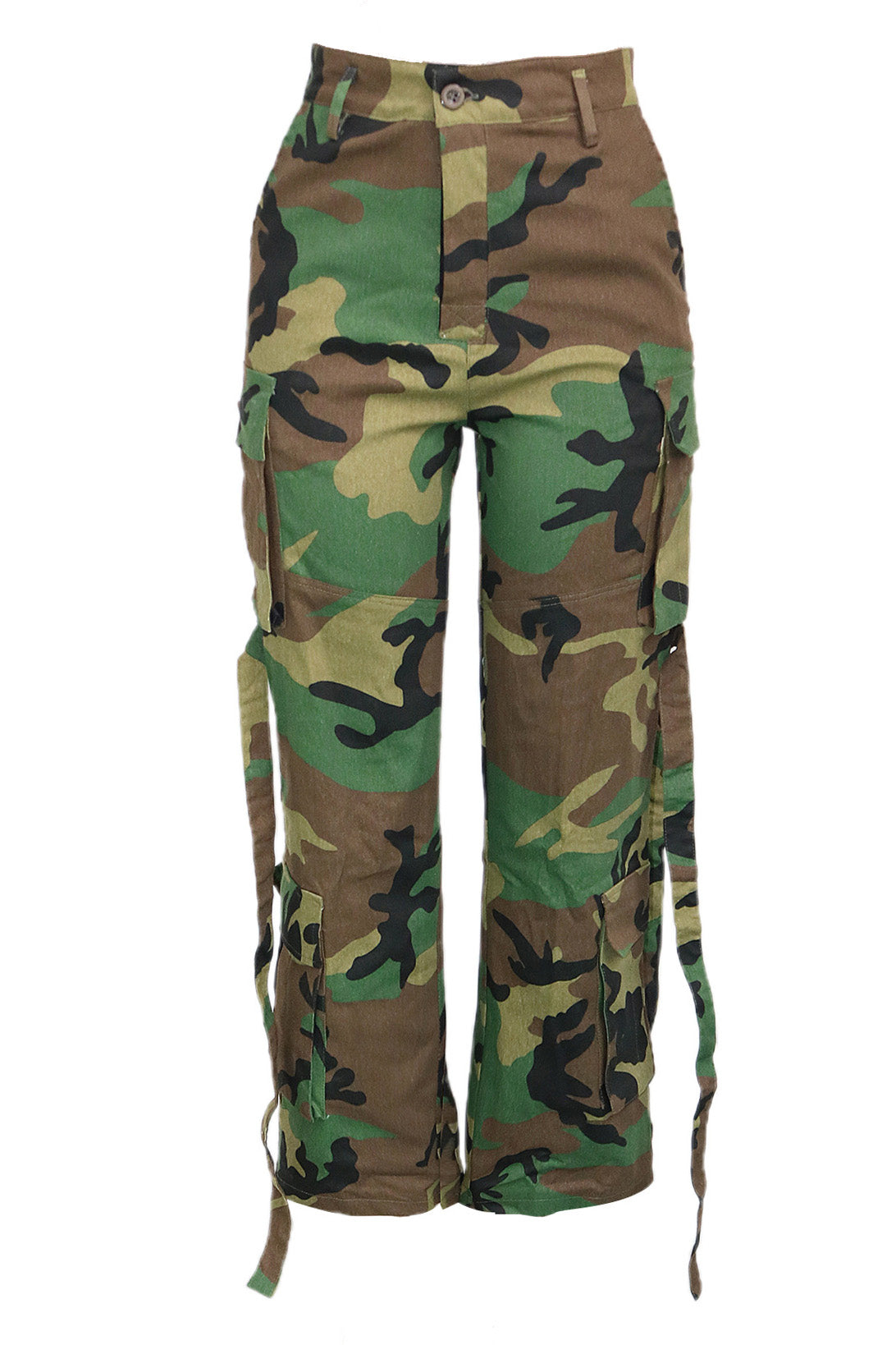 Camo Multi Pocket Straight Cargo Pants Lavish Daily