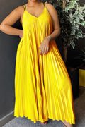 Sling Pleated Maxi Dresses Lavish Daily