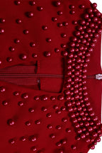 High Collar Elegant Beaded Large Swing Dress Lavish Daily