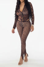 Mesh Printed Tie Split Set Lavish Daily