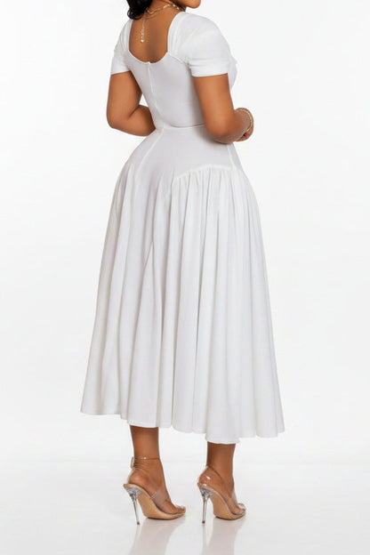 Plus Size Sweetheart Draped Midi Dress Lavish Daily