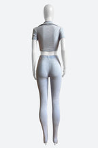 Ribbed Crop Top & High-Waisted Leggings Set Lavish Daily
