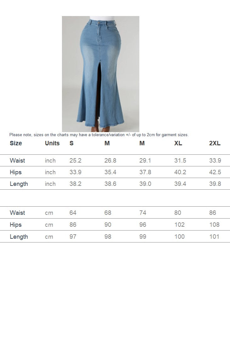 Denim Maxi Skirts Lavish Daily