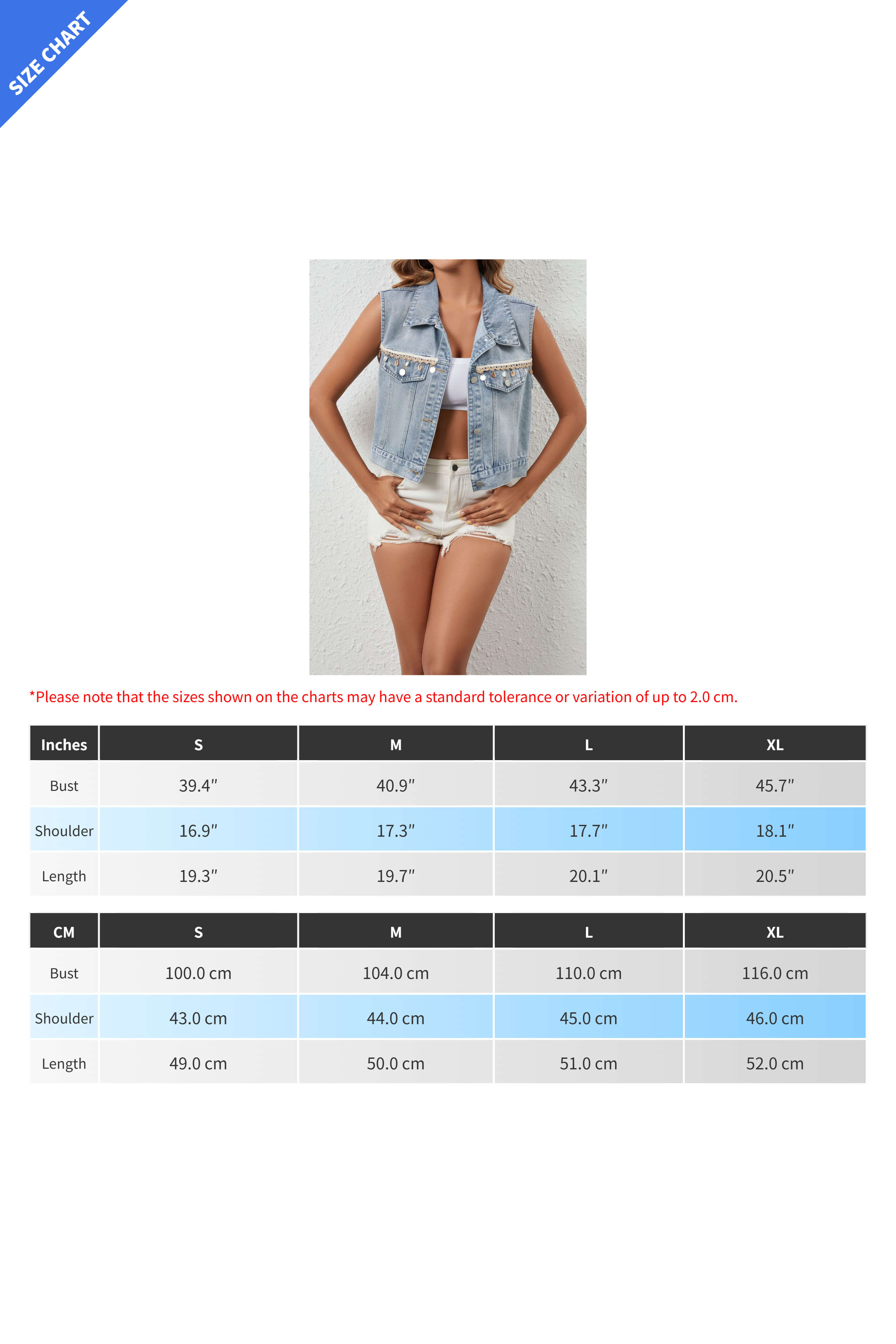Single-breasted Fringe Denim Vest Lavish Daily