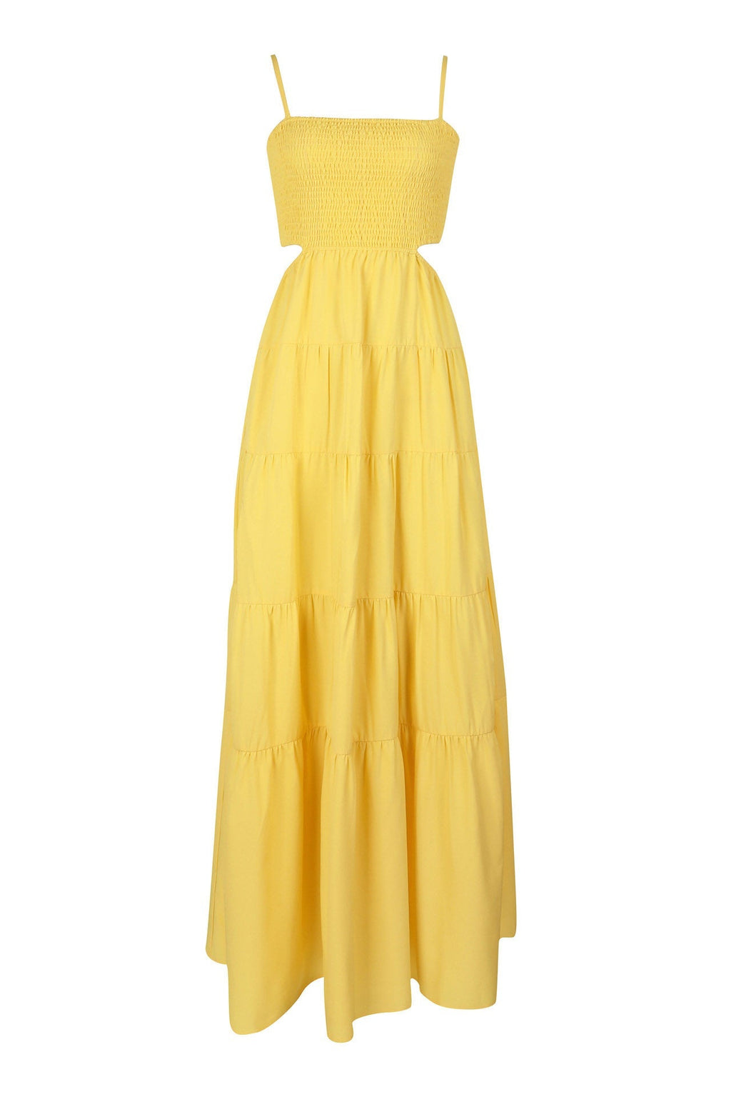 Smocked Cut Out Maxi Dress Lavish Daily