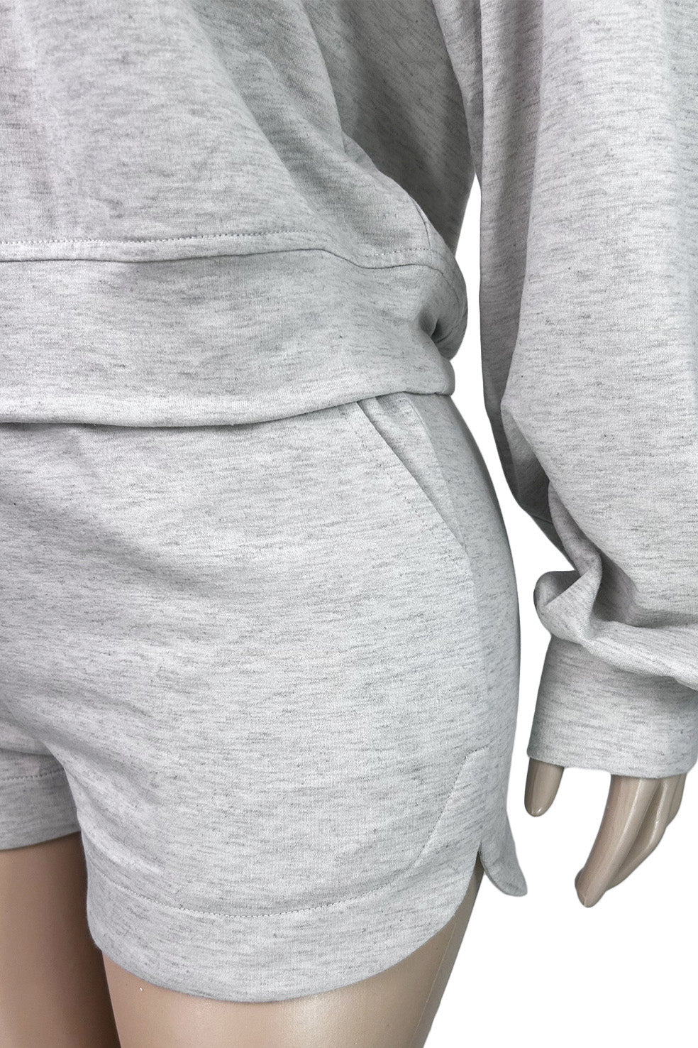 Crew Neck Sweatshirt & Drawstring Shorts Set Lavish Daily