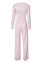 Solid Round-Neck Wide-Leg Lounge Set Lavish Daily
