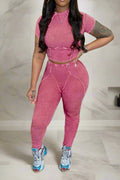 Ribbed Fabric Washed Set Lavish Daily
