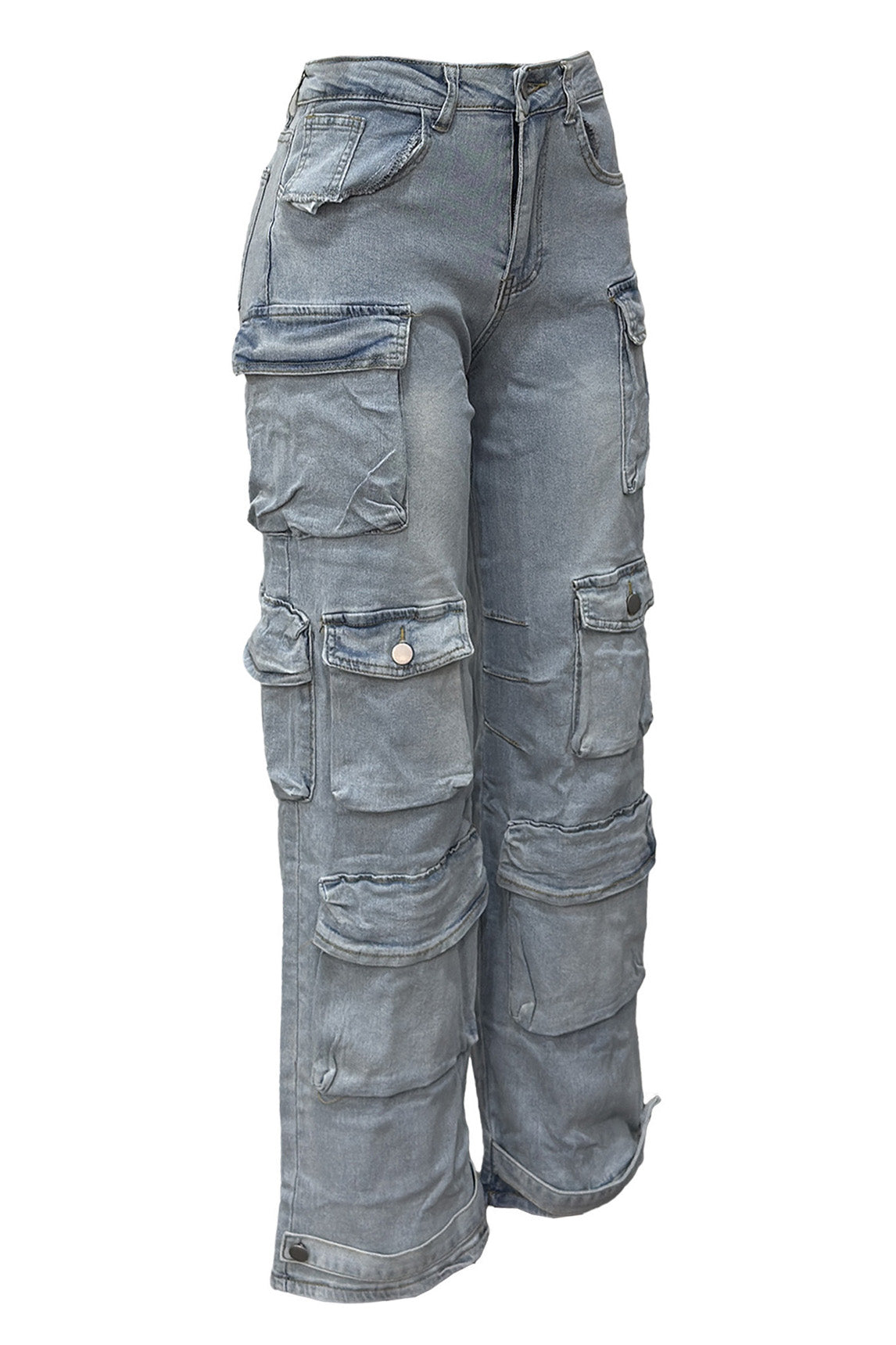 Multi-Pocket Utility Cargo Jeans Lavish Daily