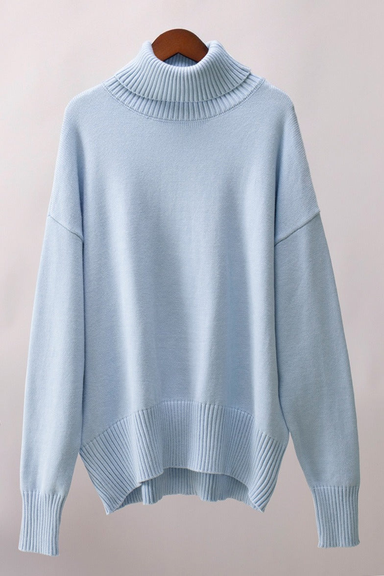 Turtleneck Long Sleeve Sweater Lavish Daily