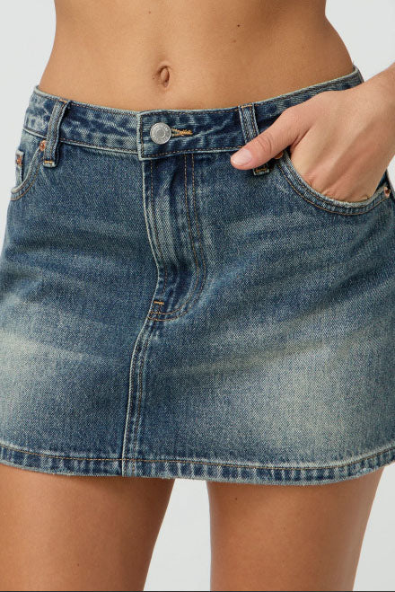 Washed Elastic High Waist Shorts Denim Skirts Lavish Daily